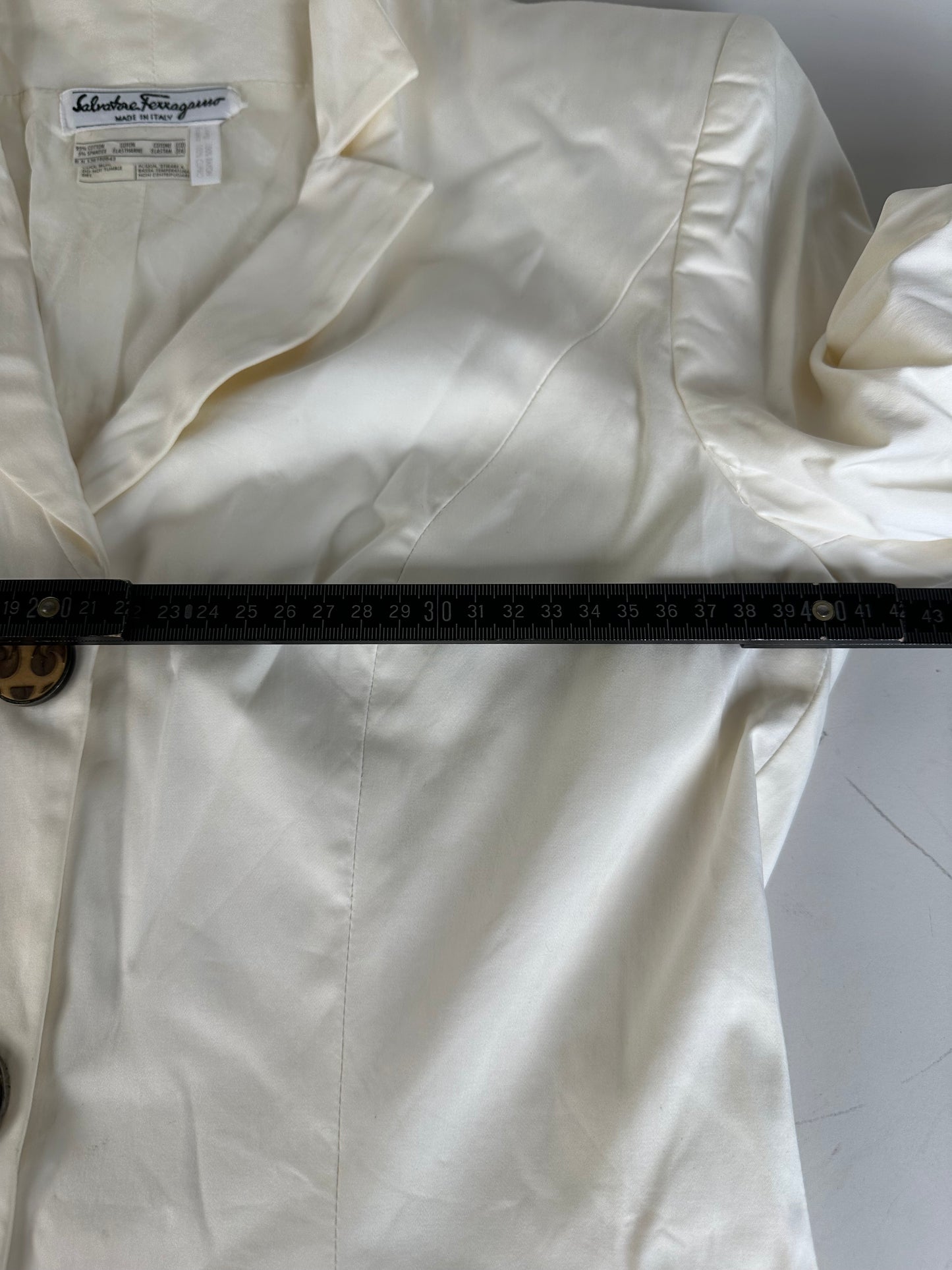 Vintage Ferragamo Cotton Blazer Cream L