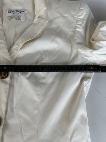 Vintage Ferragamo Cotton Blazer Cream L