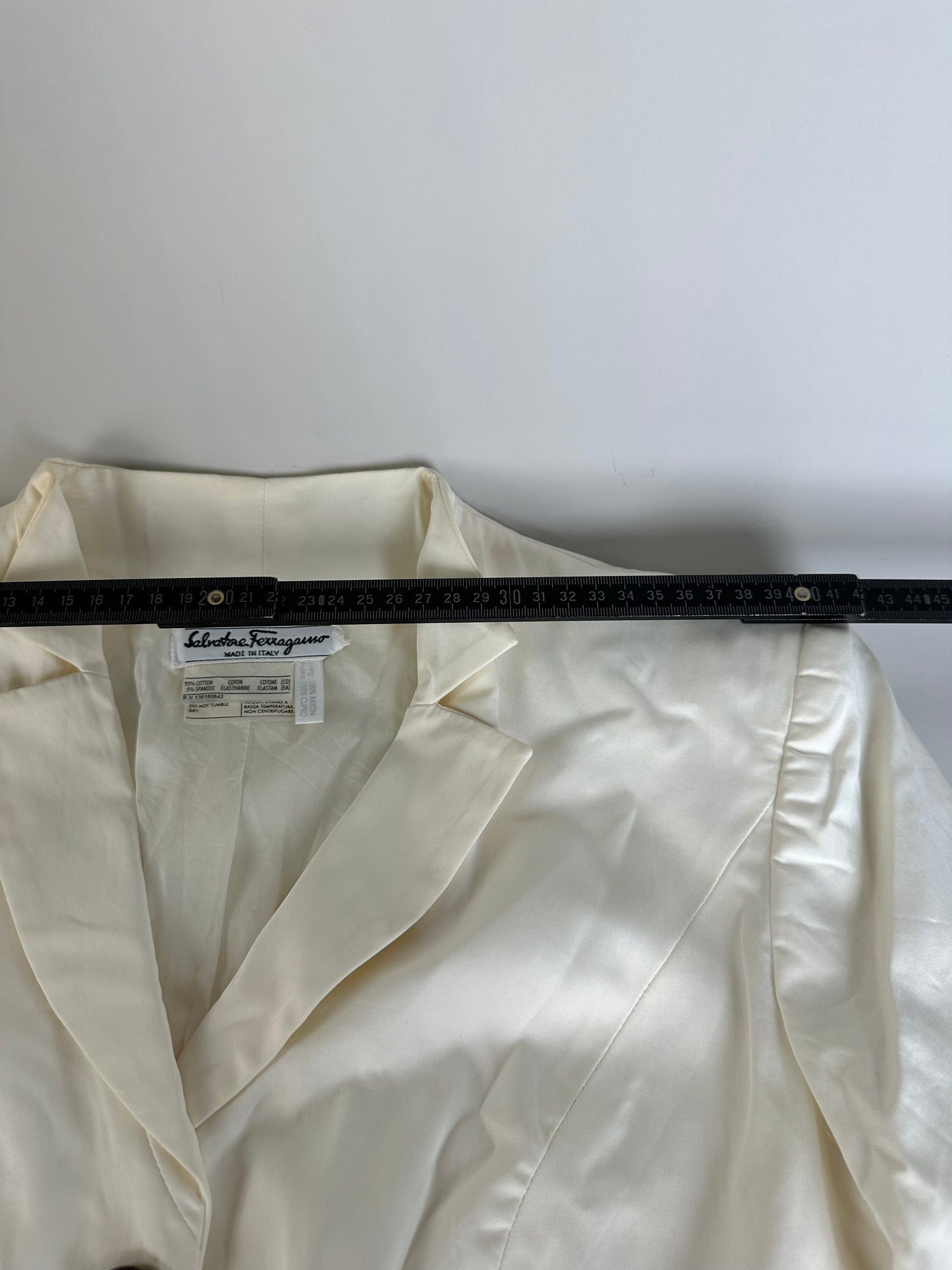 Vintage Ferragamo Cotton Blazer Cream L