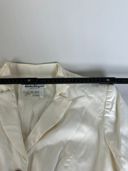 Vintage Ferragamo Cotton Blazer Cream L