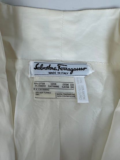 Vintage Ferragamo Cotton Blazer Cream L