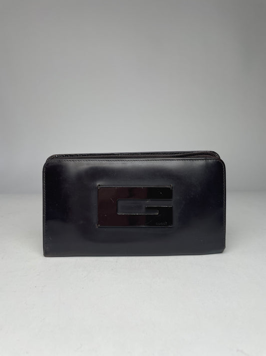 Vintage Gucci Patent Leather Wallet Brown