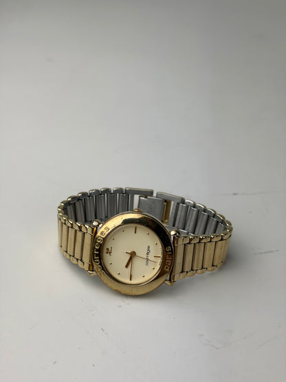 Vintage Courreges Bracelet Watch Gold Cream