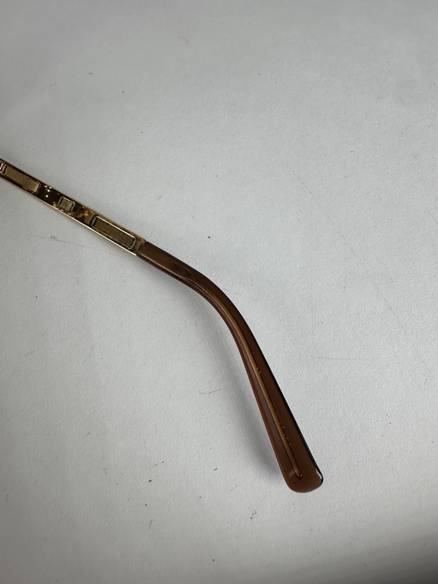 Vintage Chanel Rimless Sunglasses Brown Gold