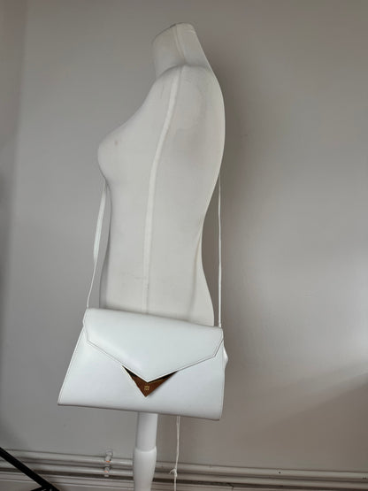 Vintage Givenchy leather Shoulder Bag / Crossbody Bag White