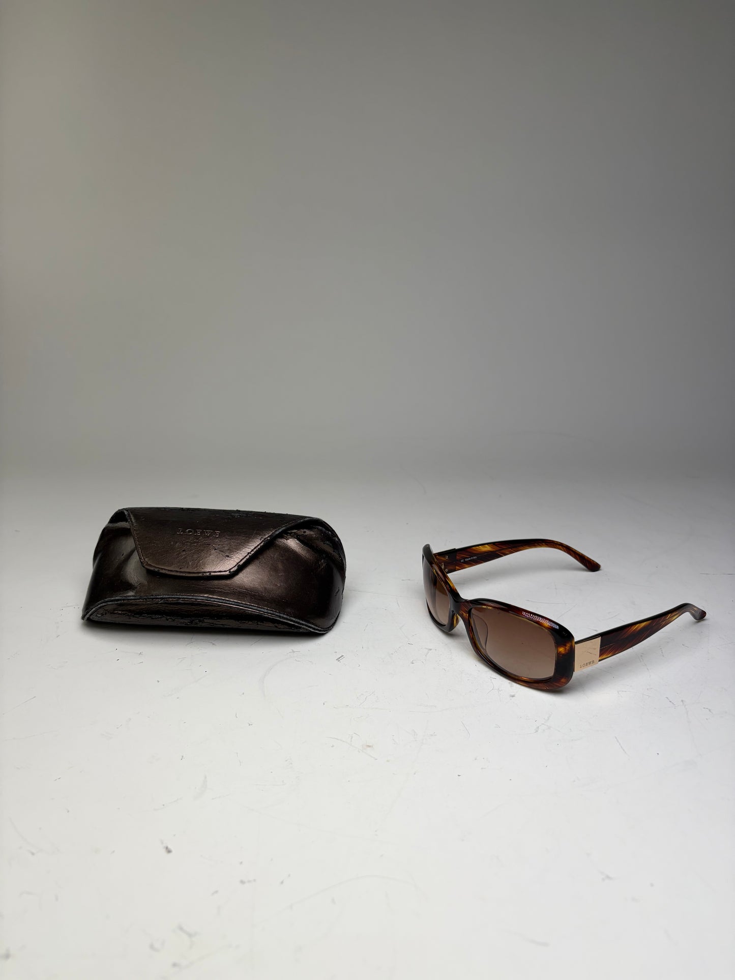 Vintage Loewe Acetate Sunglasses Tortoiseshell Brown Gold
