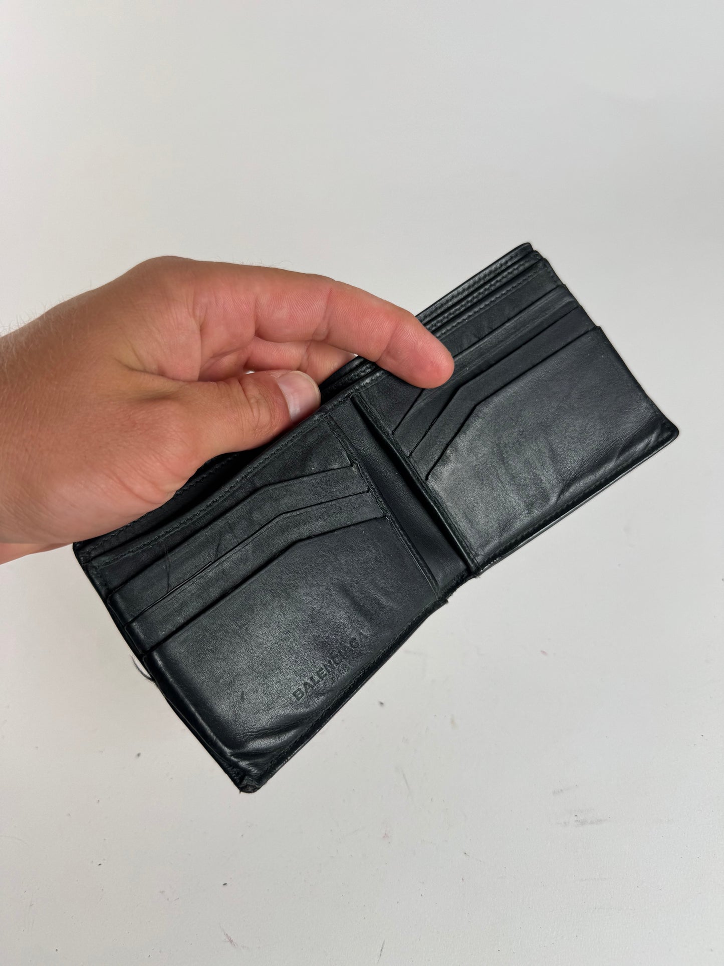 Vintage Balenciaga Flapable leather wallet black
