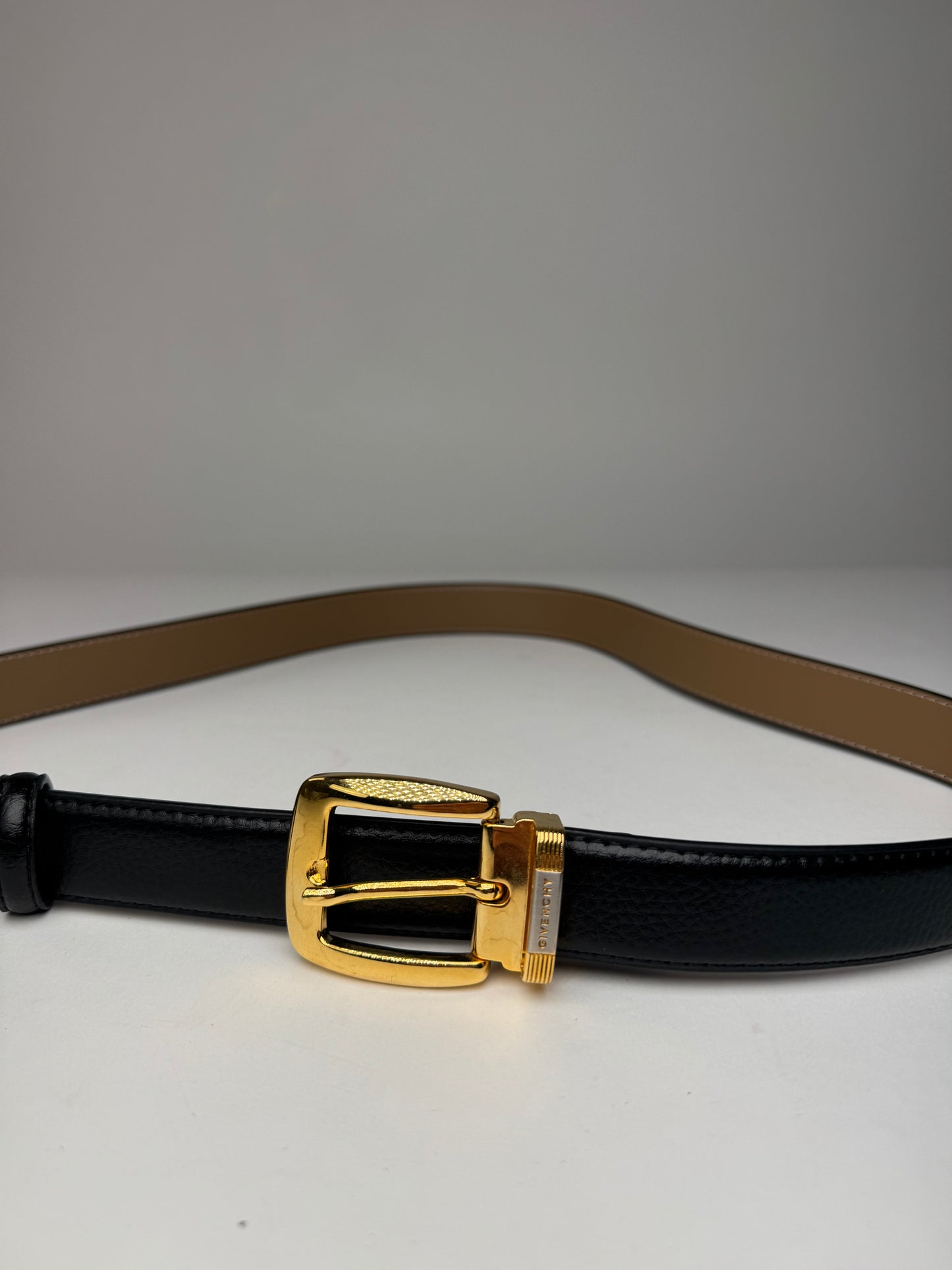 Vintage Givenchy Leather Belt Black