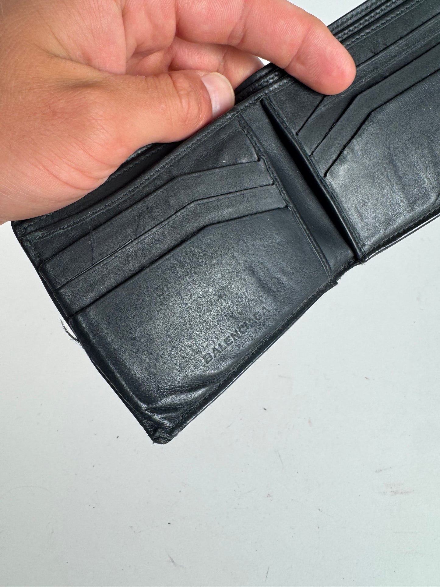 Vintage Balenciaga Flapable leather wallet black