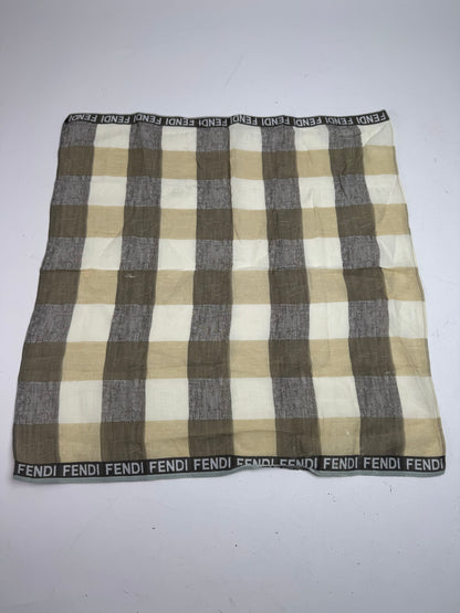 Vintage Fendi Checked Scarf Brown white