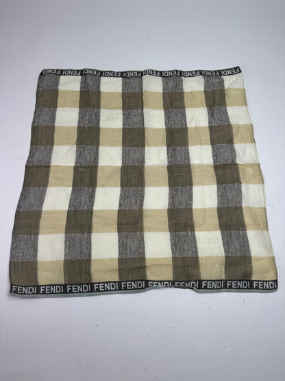 Vintage Fendi Checked Scarf Brown white