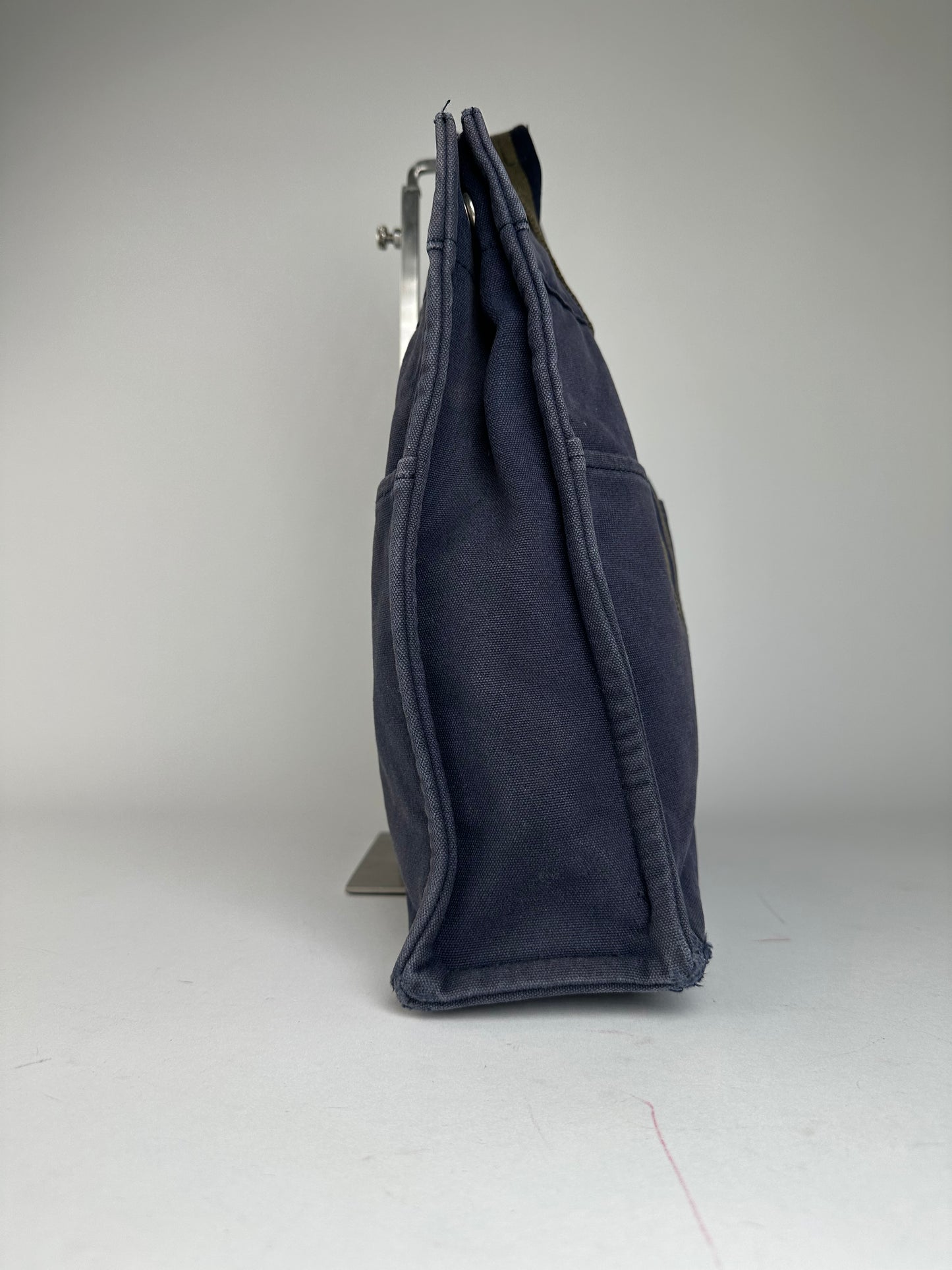Vintage Hermès Fourre Tout MM Canvas Tote Bag Navy Khaki