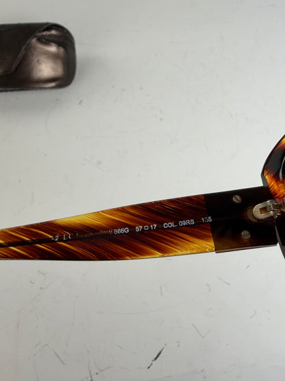 Vintage Loewe Acetate Sunglasses Tortoiseshell Brown Gold