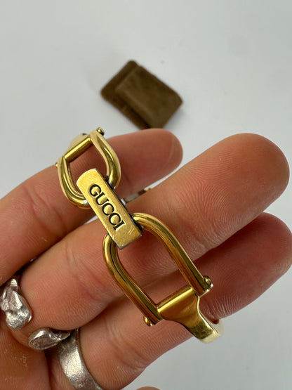 Vintage Gucci Rectangular Bracelet Watch Early 2000s Gold Cream