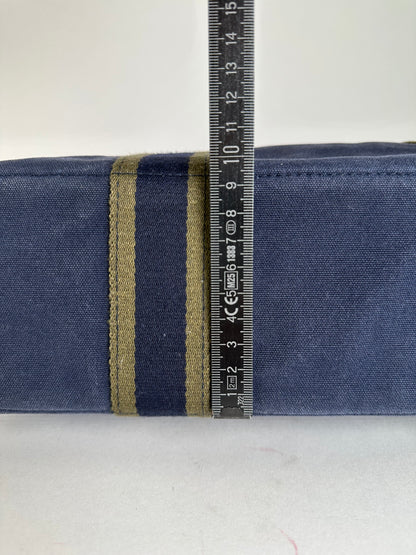 Vintage Hermès Fourre Tout MM Canvas Tote Bag Navy Khaki