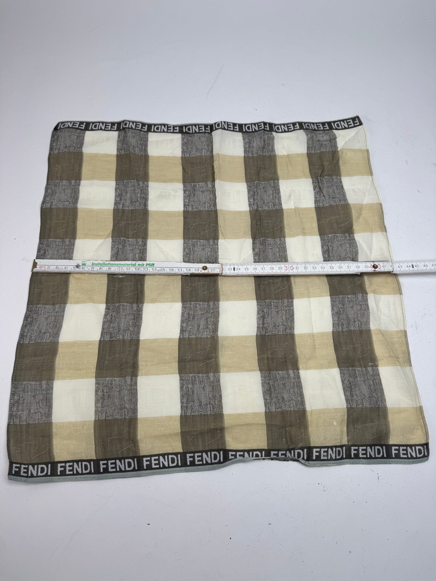 Vintage Fendi Checked Scarf Brown white