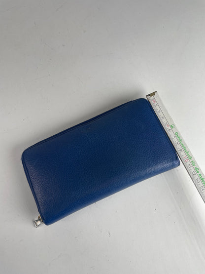 Vintage Celine Leather Wallet Blue