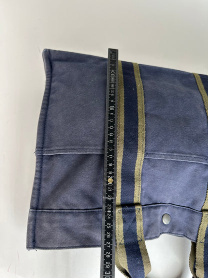 Vintage Hermès Fourre Tout MM Canvas Tote Bag Navy Khaki