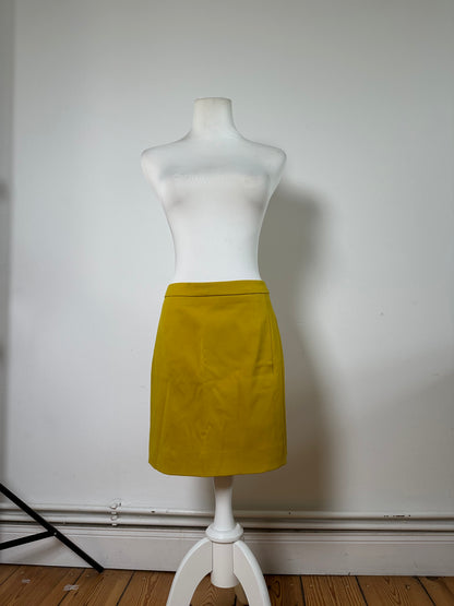 Vintage Balenciaga Cotton Blend Skirt Mustard Yellow S