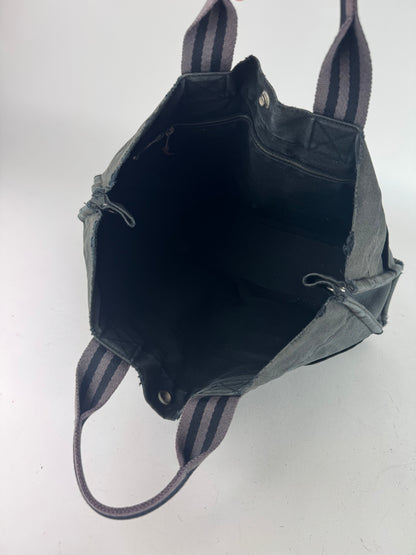 Vintage Hermes Canvas Tote Bag black Grey