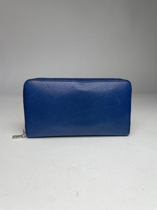 Vintage Celine Leather Wallet Blue