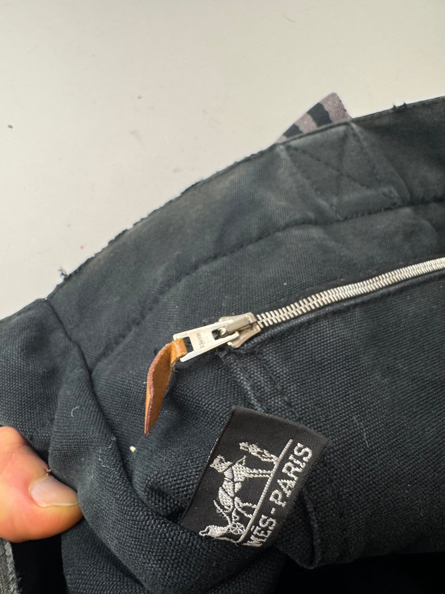 Vintage Hermes Canvas Tote Bag black Grey