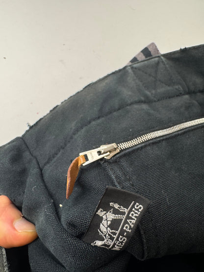 Vintage Hermes Canvas Tote Bag black Grey