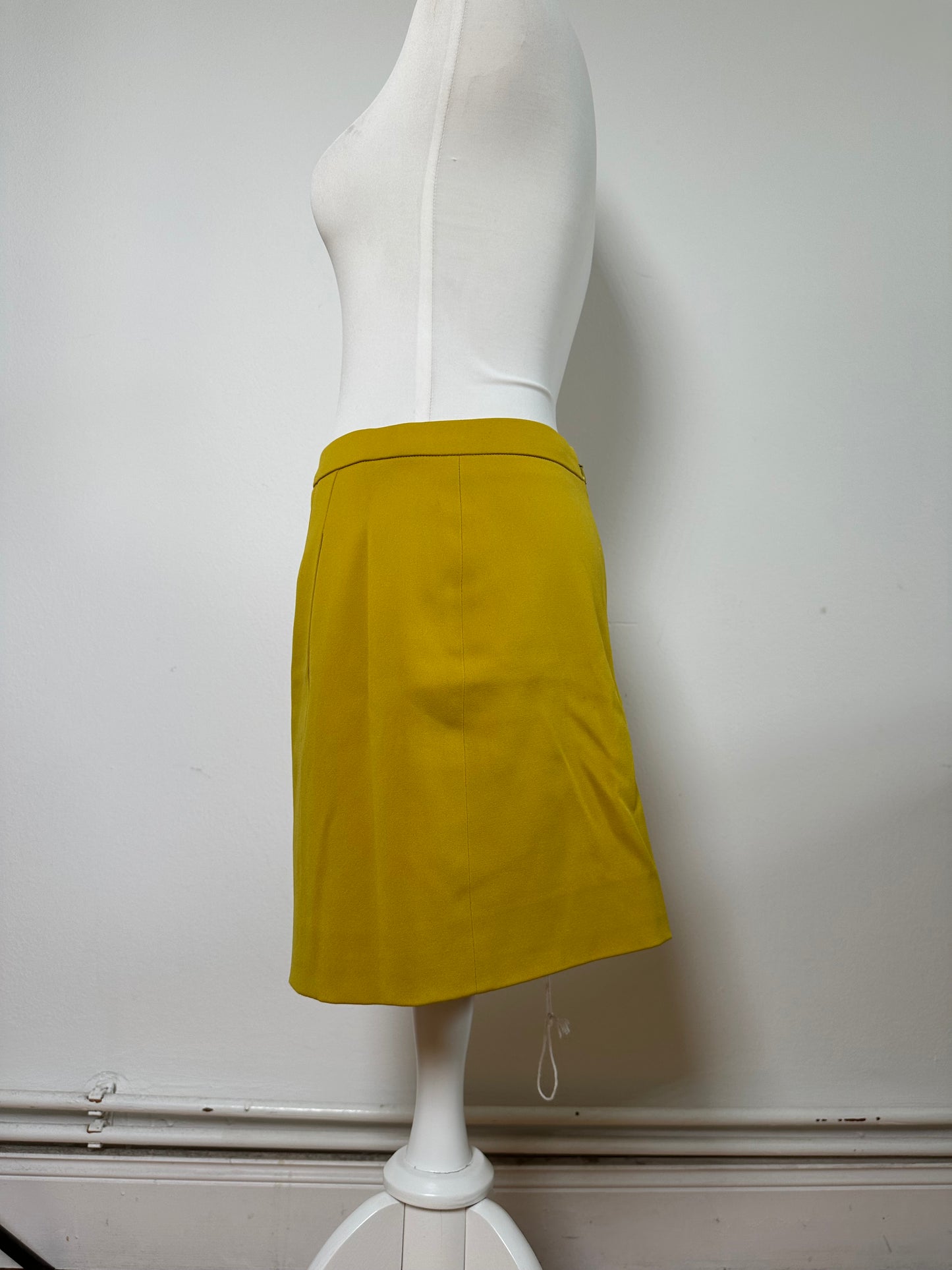 Vintage Balenciaga Cotton Blend Skirt Mustard Yellow S