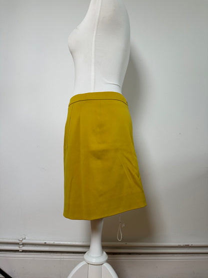 Vintage Balenciaga Cotton Blend Skirt Mustard Yellow S