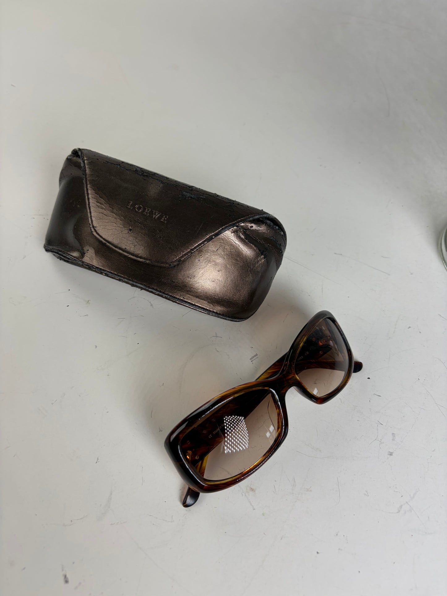 Vintage Loewe Acetate Sunglasses Tortoiseshell Brown Gold