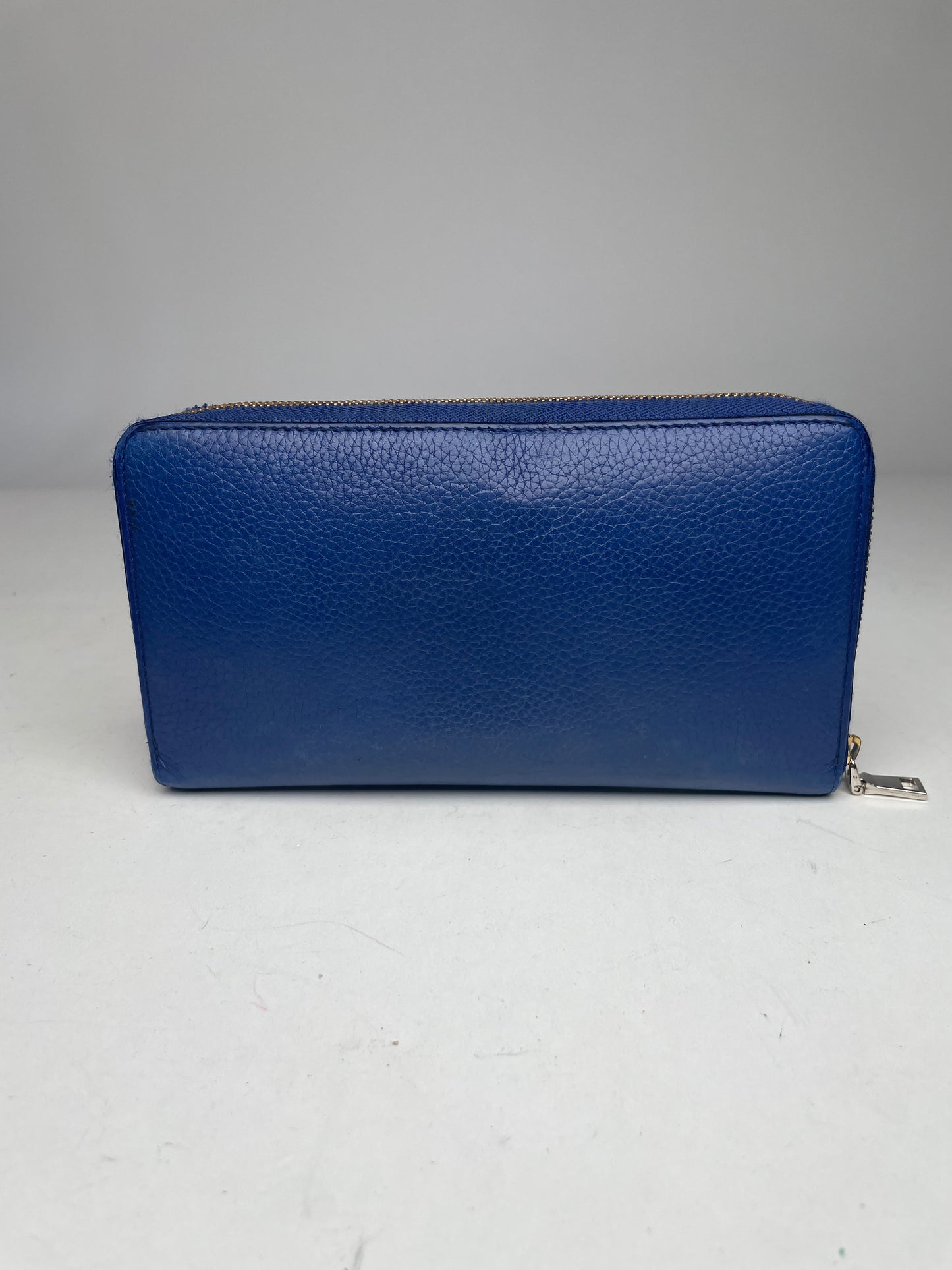 Vintage Celine Leather Wallet Blue
