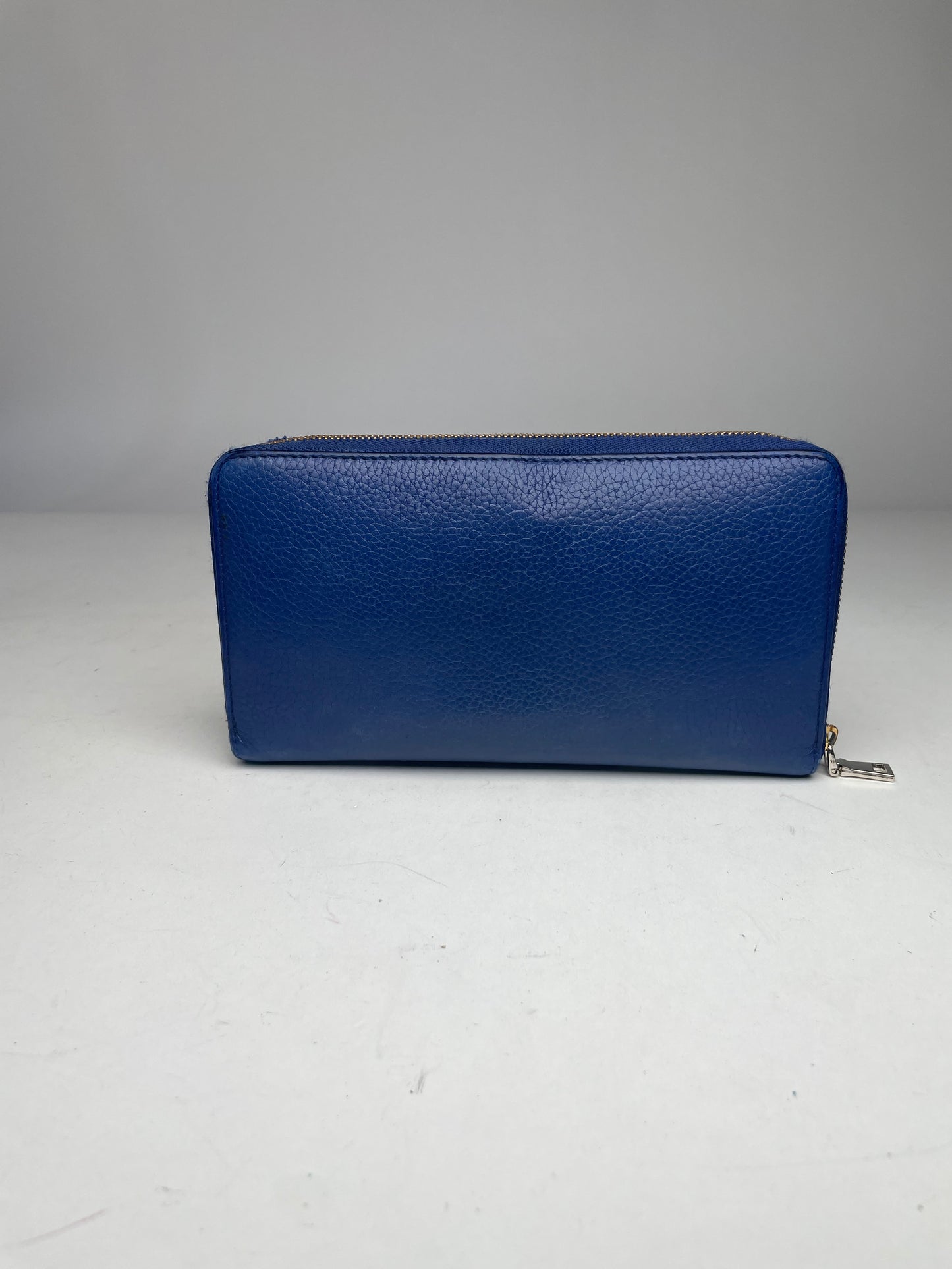 Vintage Celine Leather Wallet Blue