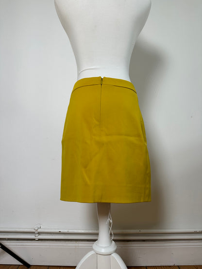 Vintage Balenciaga Cotton Blend Skirt Mustard Yellow S