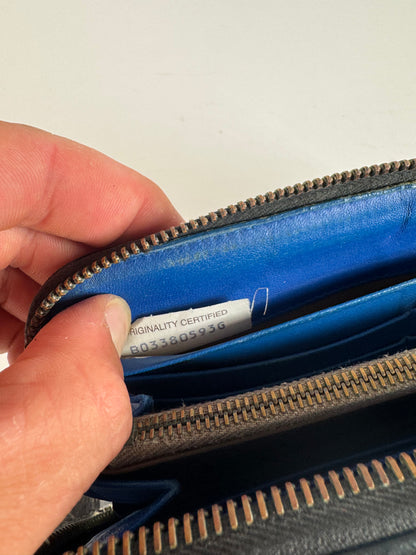 Vintage Bottega Veneta Intrecciato Leather zippy wallet black