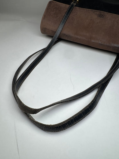Vintage Loewe Madrid Leather Handbag Brown Black