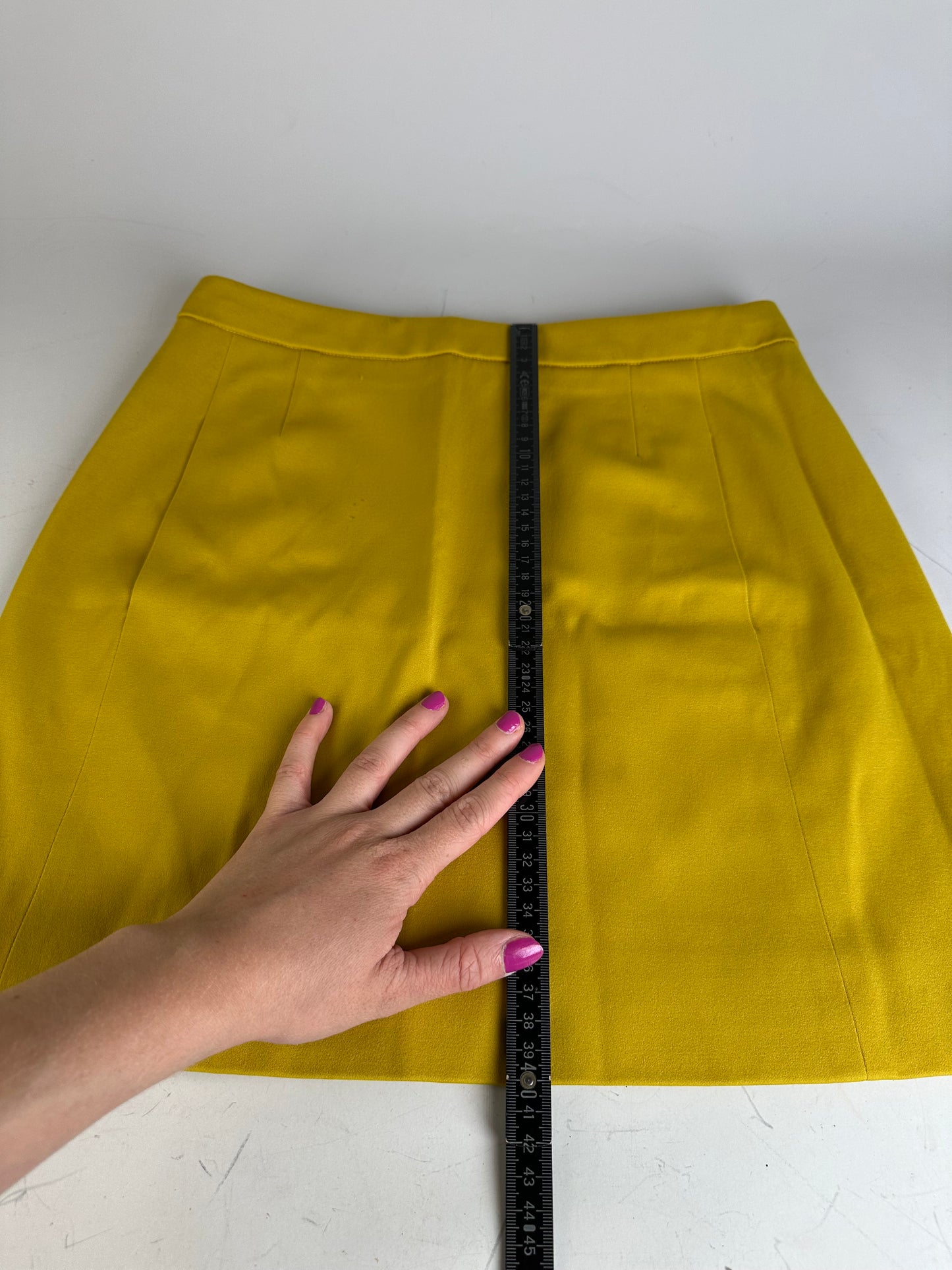 Vintage Balenciaga Cotton Blend Skirt Mustard Yellow S