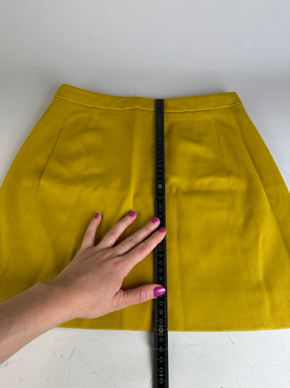 Vintage Balenciaga Cotton Blend Skirt Mustard Yellow S