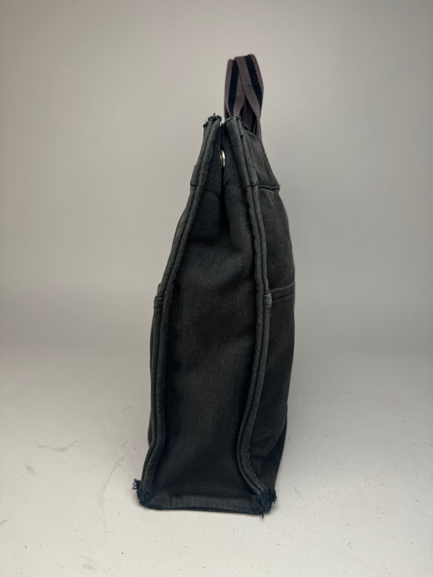 Vintage Hermes Canvas Tote Bag black Grey
