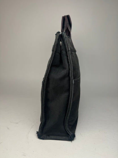 Vintage Hermes Canvas Tote Bag black Grey