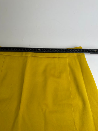 Vintage Balenciaga Cotton Blend Skirt Mustard Yellow S