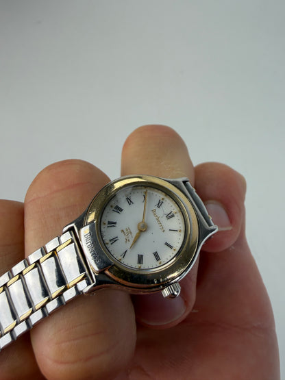 Vintage Burberry Stainless Steel Bracelet Watch Silver Gold