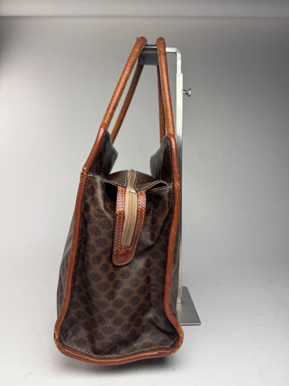 Vintage Celine Leather monogram ring bag brown