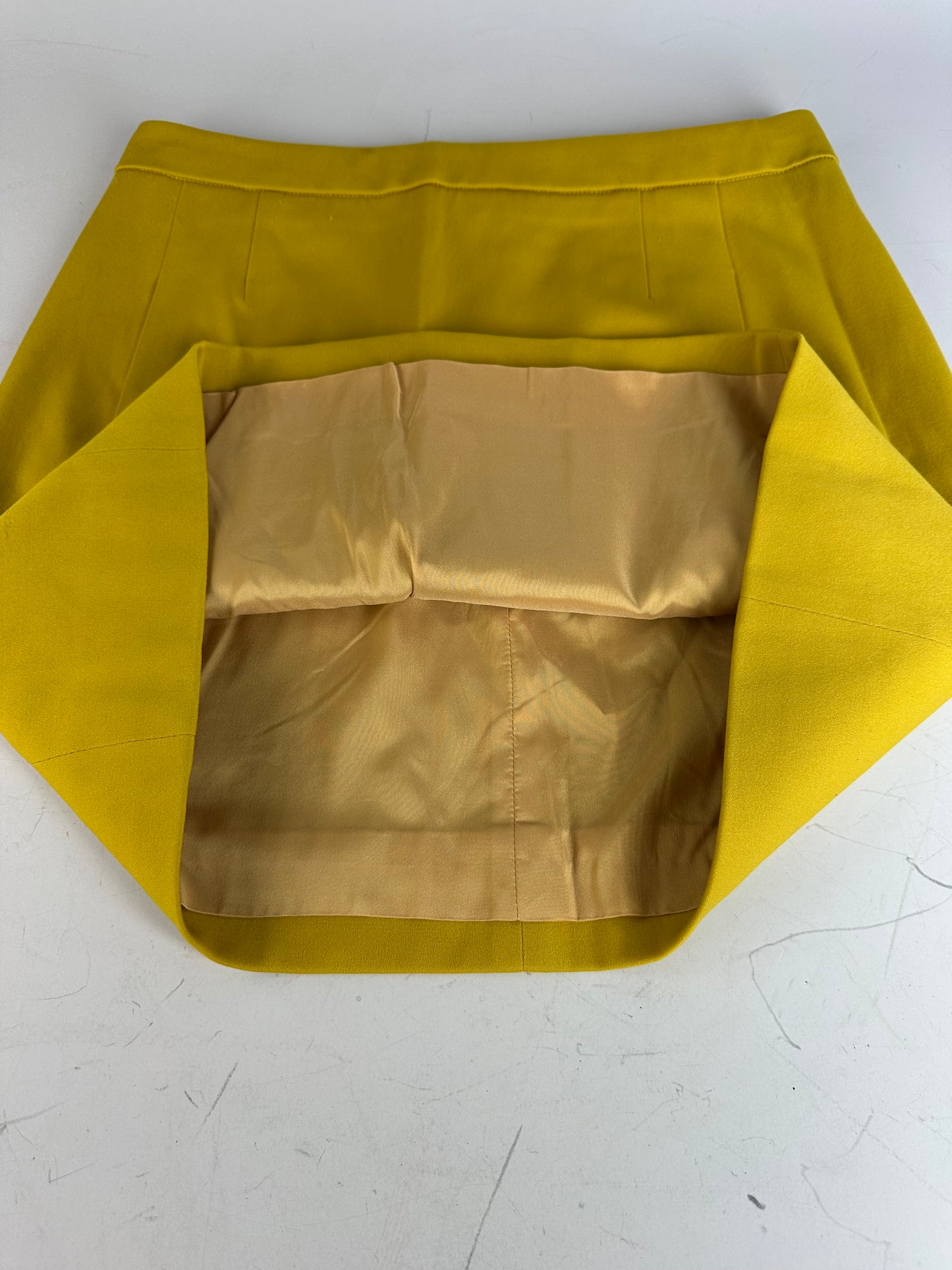 Vintage Balenciaga Cotton Blend Skirt Mustard Yellow S