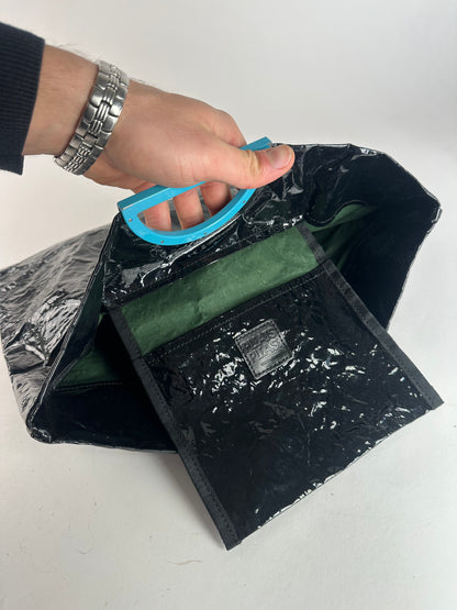 Vintage Issey Miyake Patent Leather Tote Bag Black