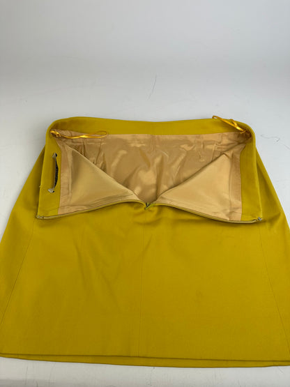 Vintage Balenciaga Cotton Blend Skirt Mustard Yellow S