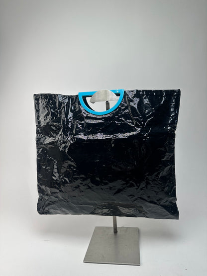 Vintage Issey Miyake Patent Leather Tote Bag Black