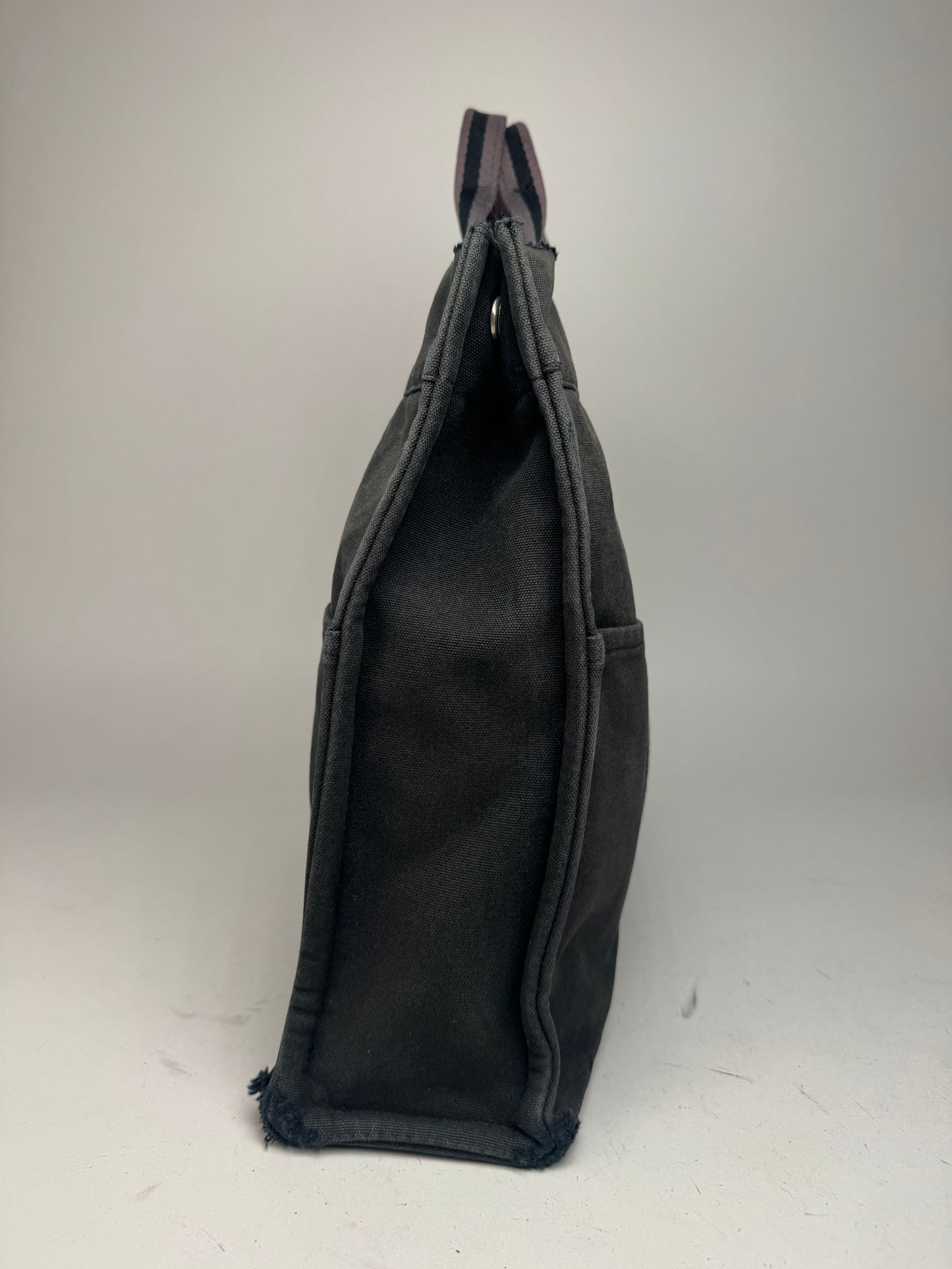 Vintage Hermes Canvas Tote Bag black Grey