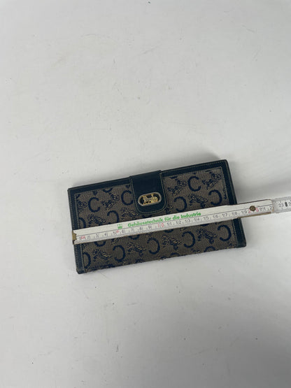 Vintage Celine Paris Leather Wallet Black Grey