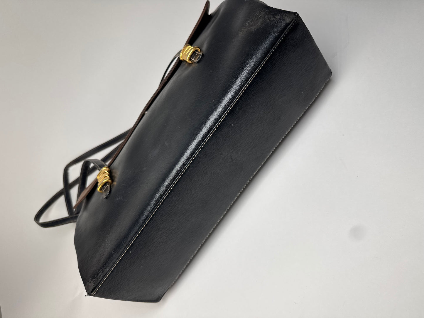 Vintage Loewe Madrid Leather Handbag Brown Black