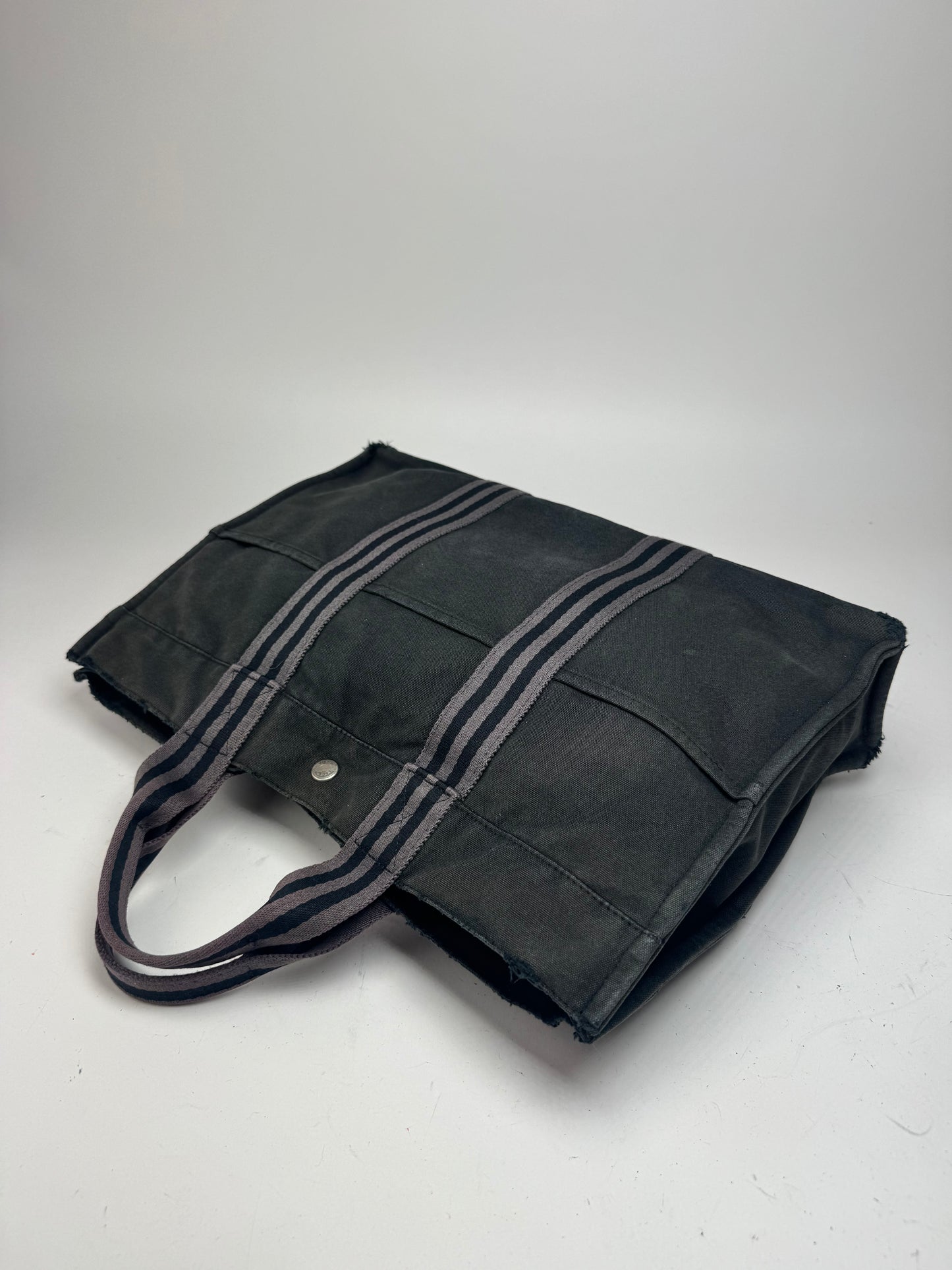 Vintage Hermes Canvas Tote Bag black Grey